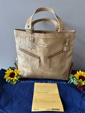 Dooney & Bourke Croc-Embossed Tote NWOT (Original Registration Card and Dust Bag